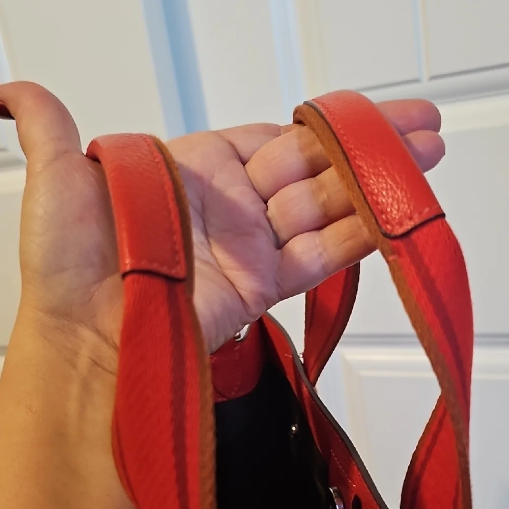 Coach Red Leather Tote Bag